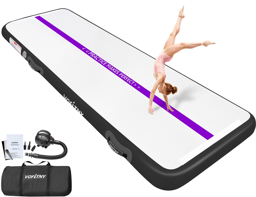 VOFiTNY Inflatable Gymnastics Air Mat Tumble Track with Pump for Training