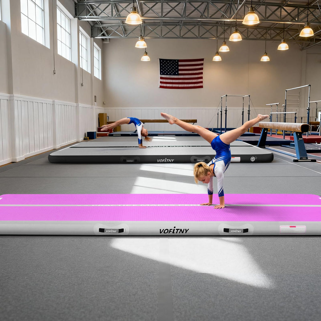 VOFiTNY Inflatable Gymnastics Air Mat Tumble Track with Pump for Training