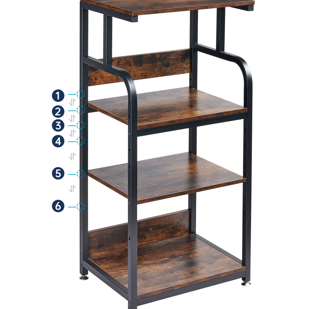 Fannova 4 Tier Tall Printer Stand with Height Adjustable Storage Shelf