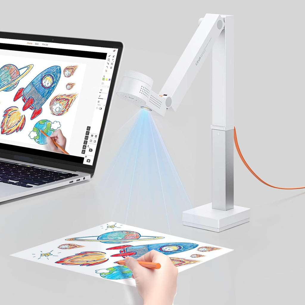 CZUR Fancy S Pro USB 12MP Document Camera for Teacher - White