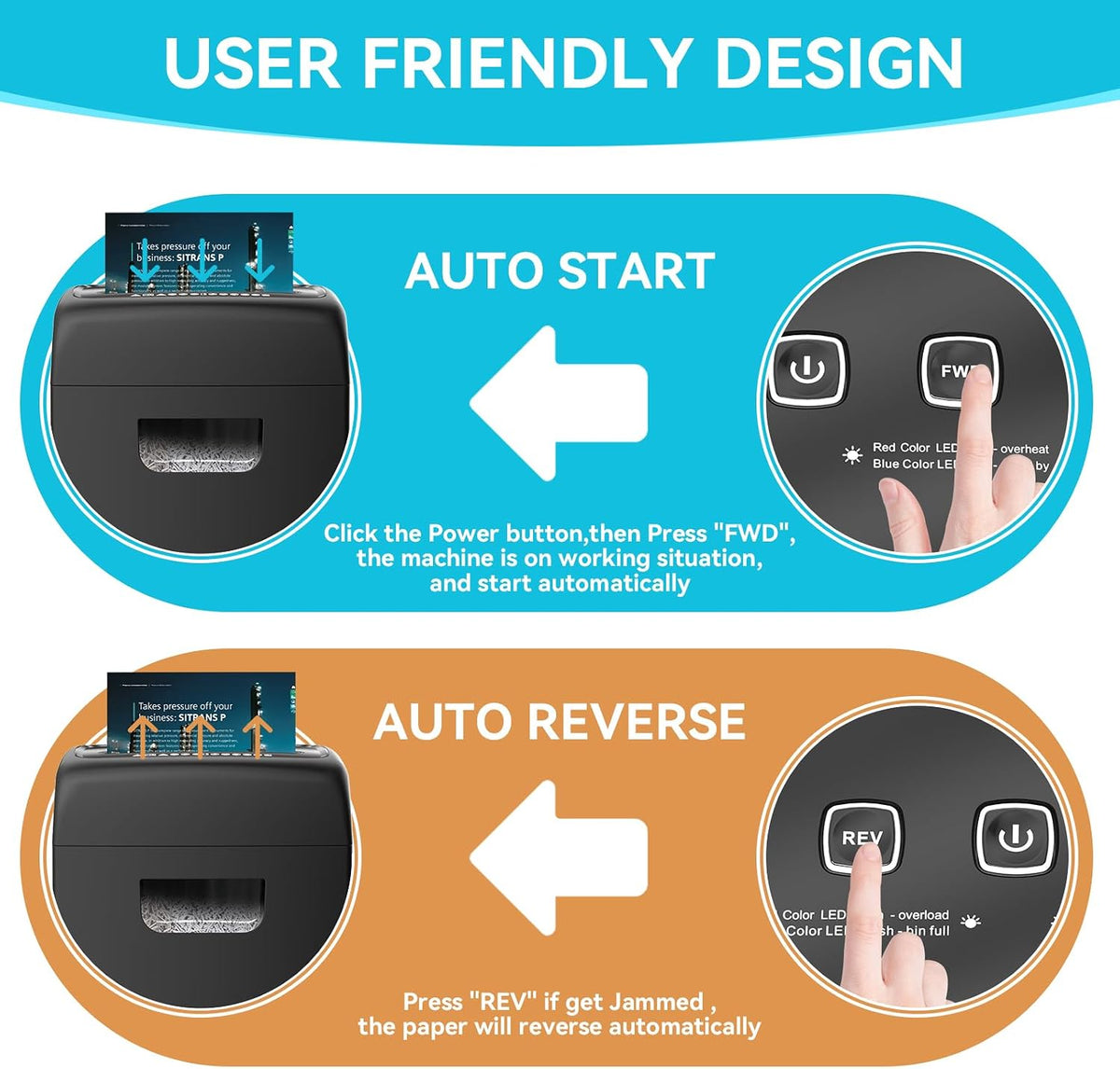 Small Office Compact Desktop Business Professional Strip Cut Paper Shredder High Power Auto Feed Microcut Paper Shredder Automatic Micro-Cut Paper