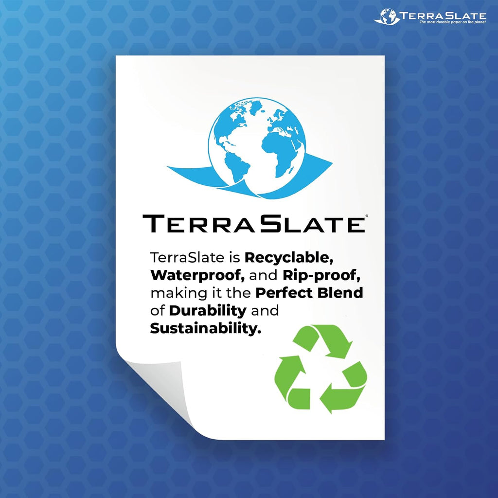 TerraSlate Premium Waterproof Paper, 5 Mil 8.5â x 11â, Laser Printer & Copy Machine Compatible, Durable & Rain/Weather-Proof Copy Paper, White Paper (100 Sheets)