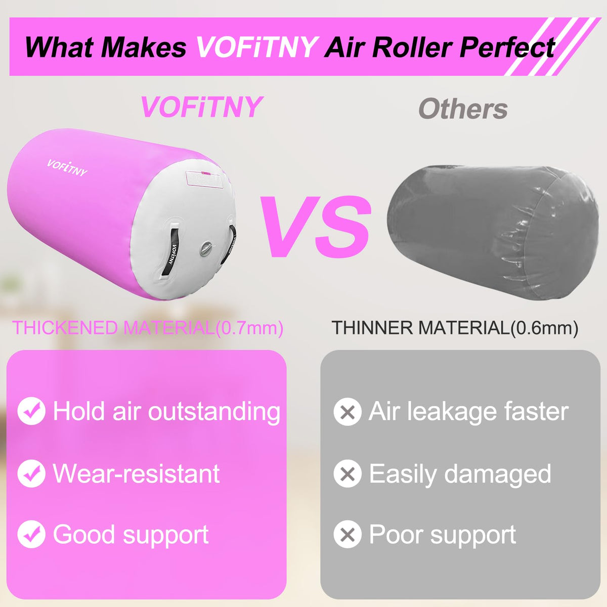 VOFiTNY Gymnastics Air Barrel Tumbling Equipment Back Handspring Trainer