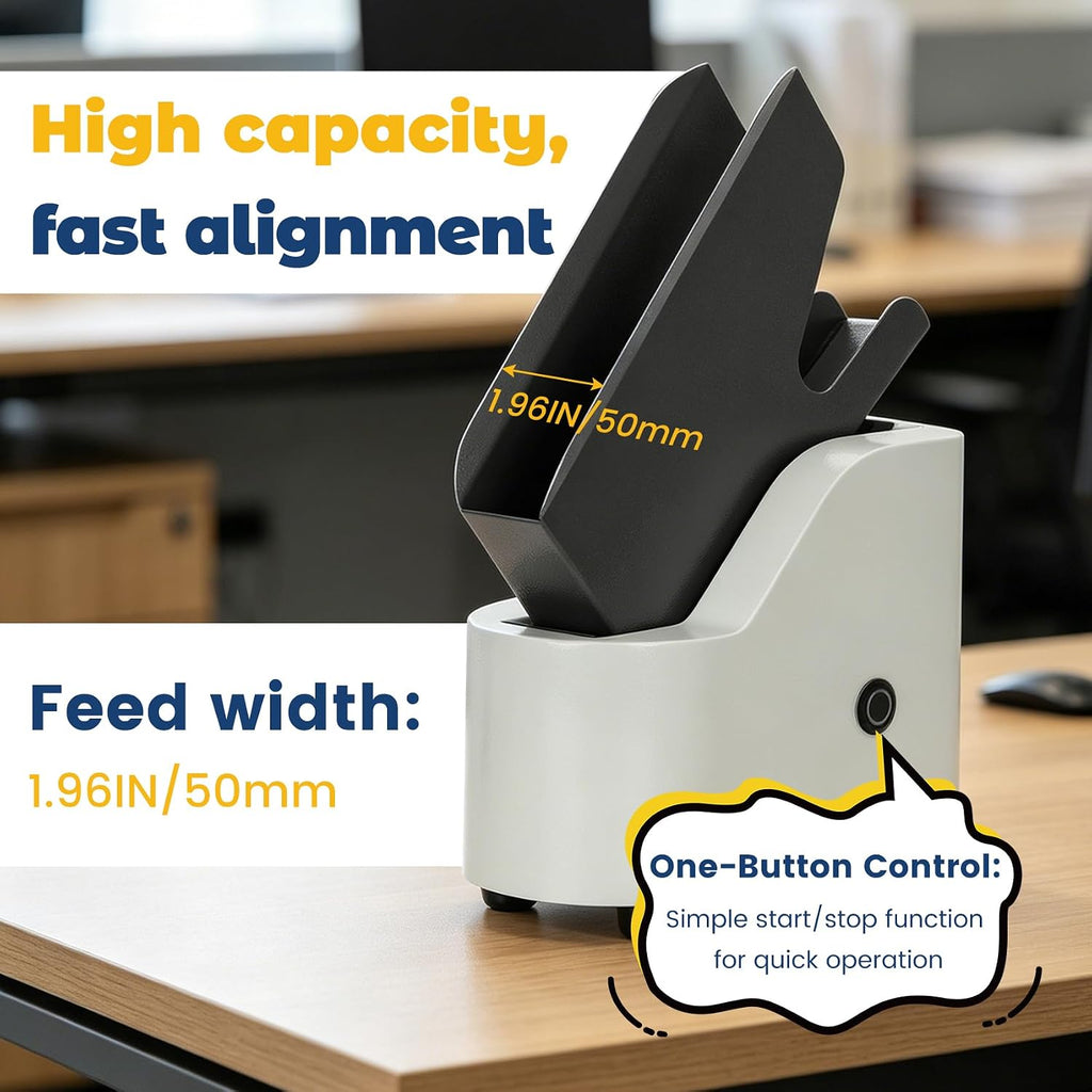 Desktop Paper Jogger for Document Alignment & Organization, Paper Jogger with 300 Sheet Large Load, 6000R/Minute Vibration with Static Reduction, 5s Fast Alignment, for A4/A5/A6 Paper Sizes