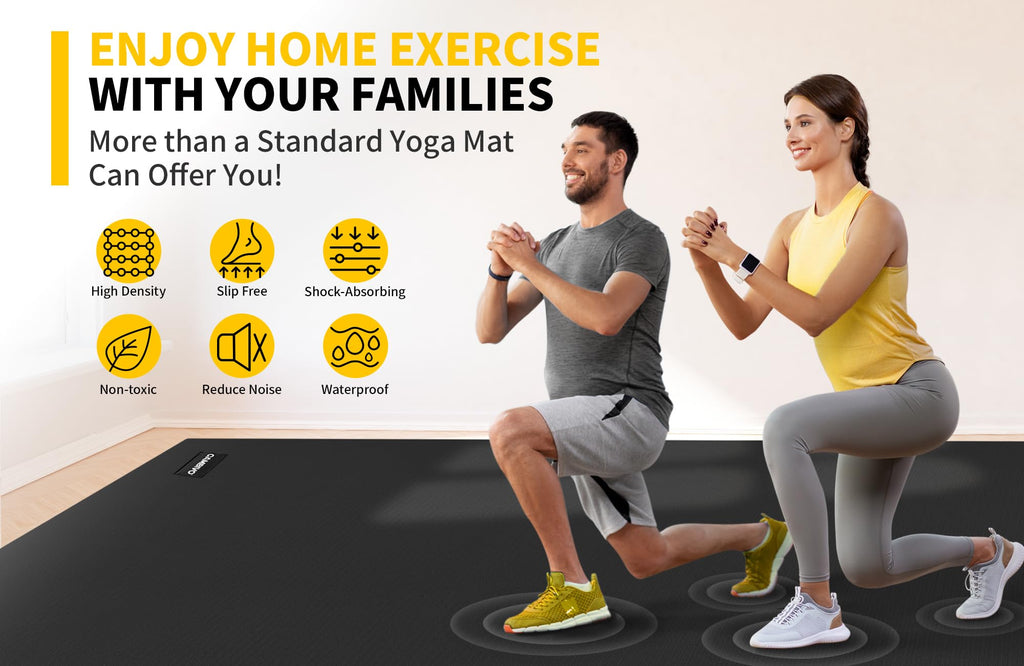 CAMBIVO 8'x6'/7'x5'/6'x4' Large Exercise Mat Workout Mat for Home Gym, 7mm