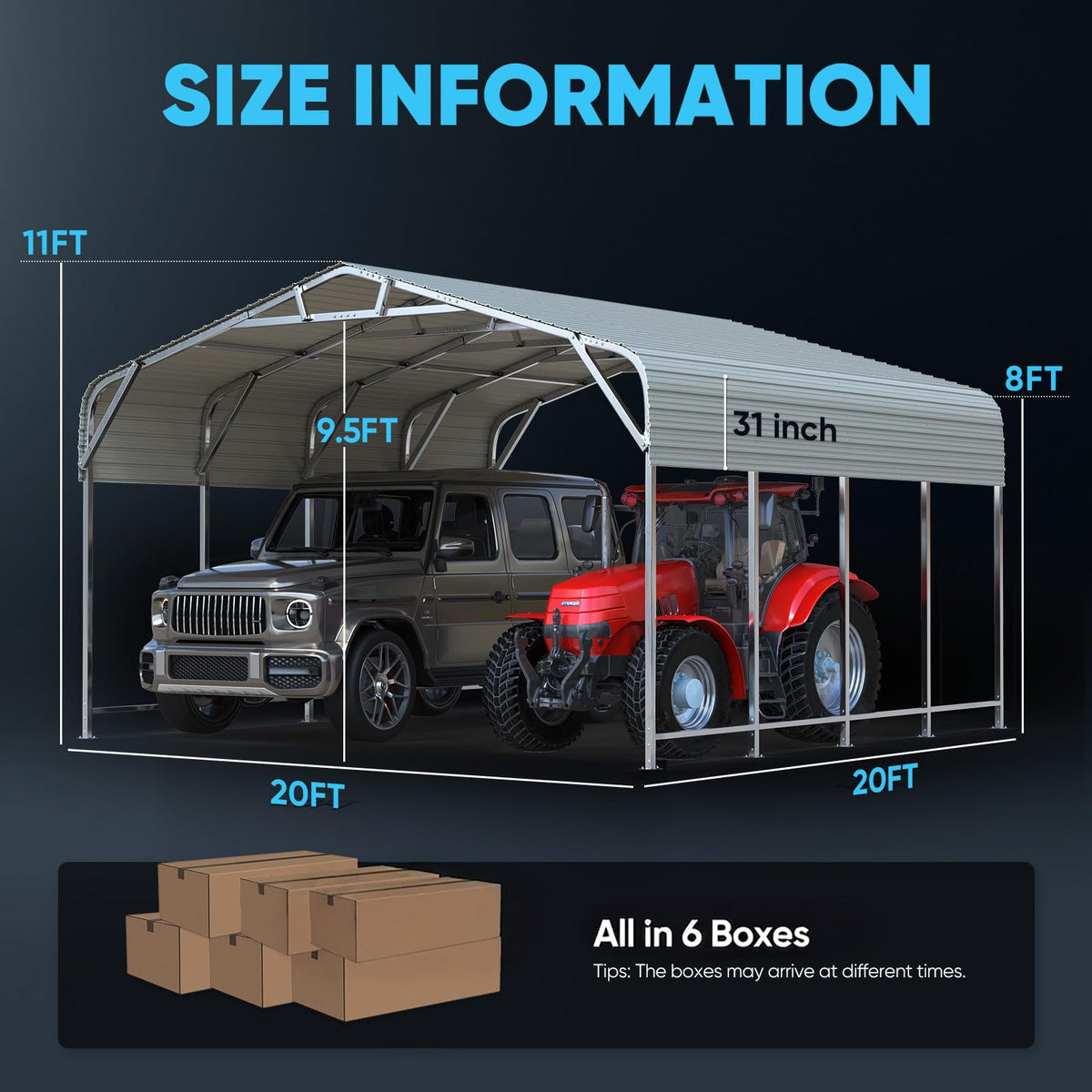 Quictent 14x25x15 FT RV Metal Carport, Heavy Duty Reinforced Steel Shelter with Side Panel, Extra Tall Outdoor Garage Canopy for RV, Boat, Truck and Farm Equipment