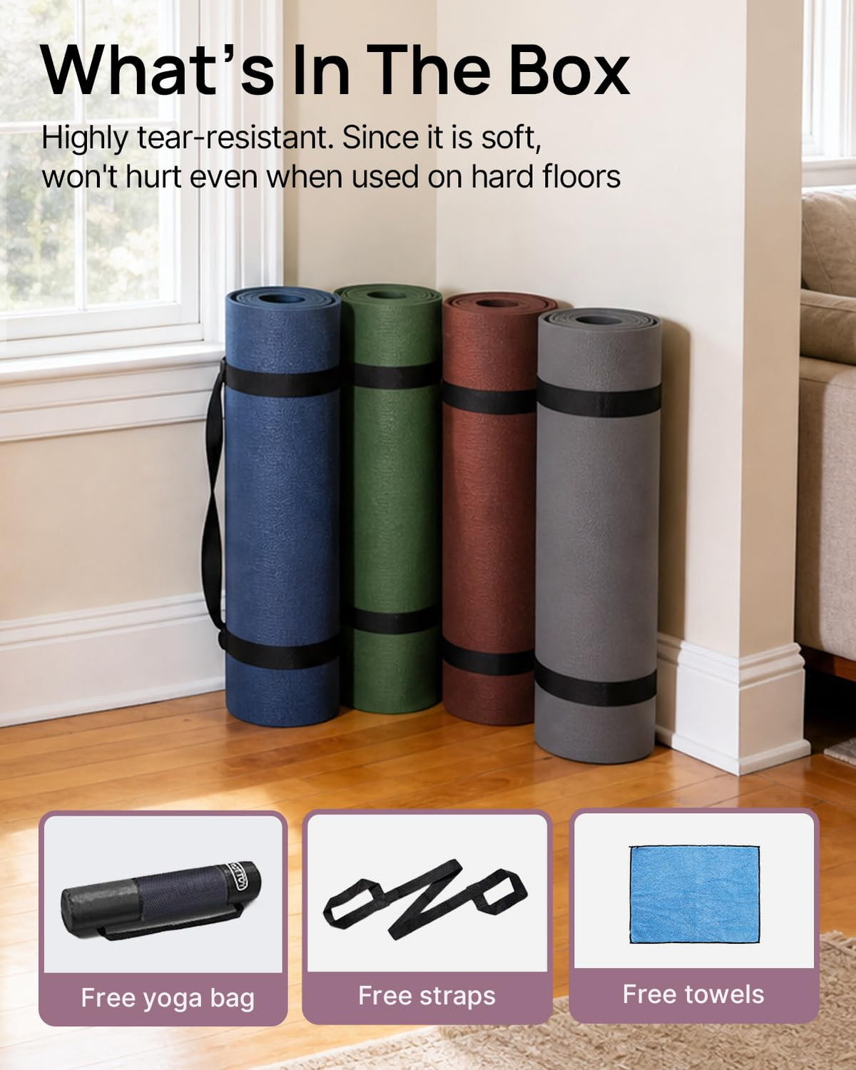 YOTTOY 75''x40'' Large Yoga Mat, Extra Thick Exercise Mat for Home Gym