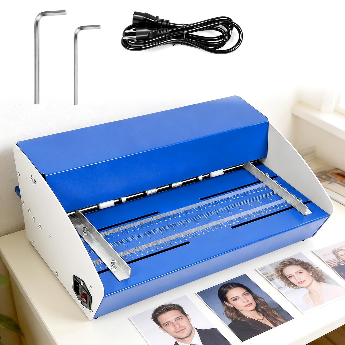 3-in-1 Electric Paper Creasing Machine with 0-100r/min Adjustable Speed, 18 Inch 460mm Paper Scorer Perforator Cutter Folding Machine for Invitations Tickets Cards Photos Documents, 110V