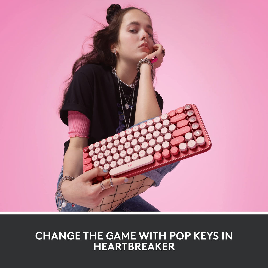 Logitech POP Keys Wireless Mechanical Keyboard with Emoji Keys - Mist