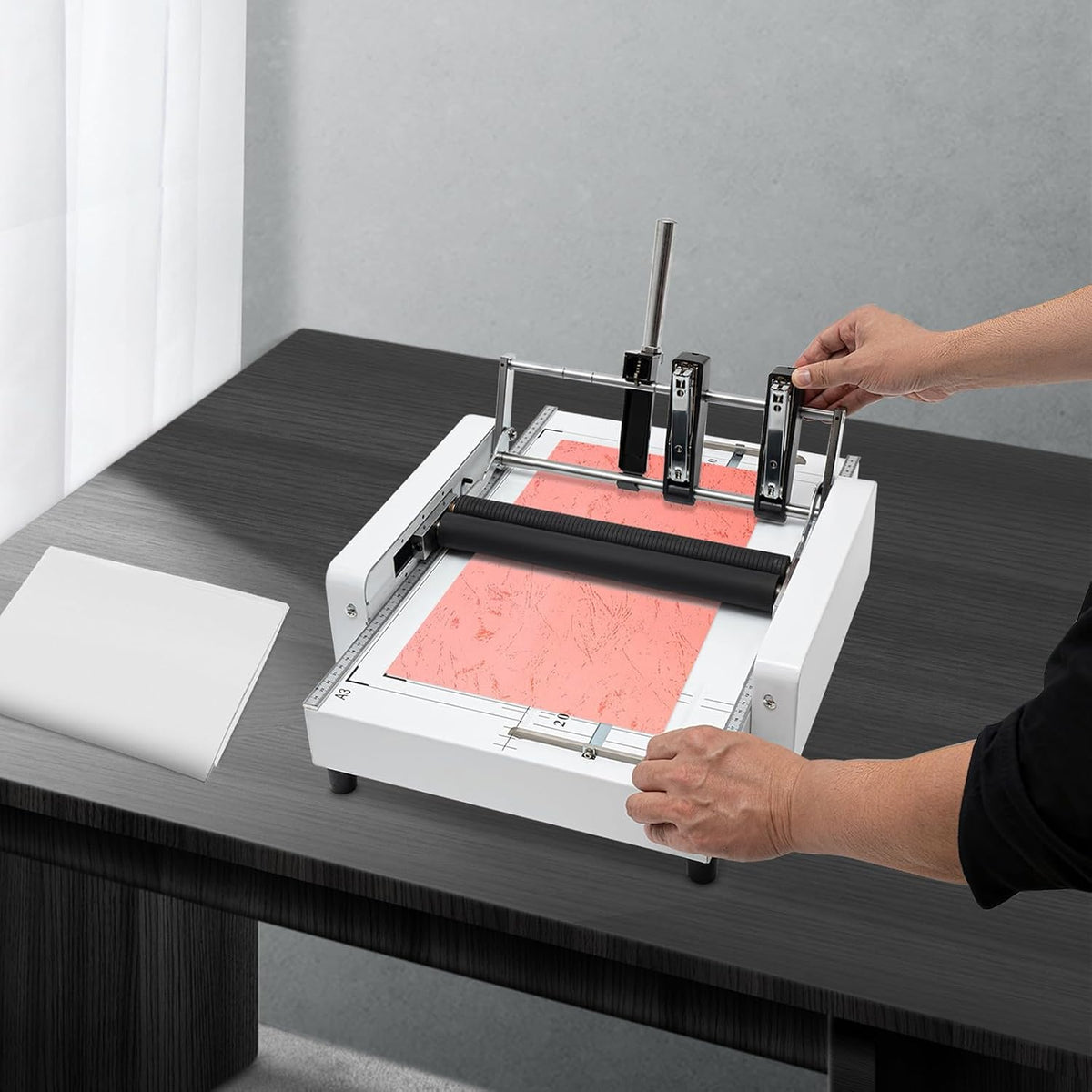 A3 Paper Folding Machine 2-in-1 Folding & Bindin Double Support Shaft
