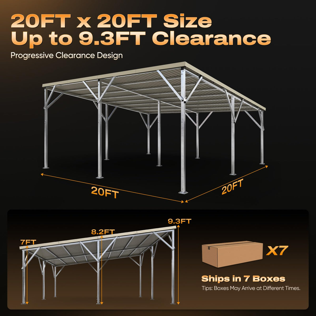 Quictent 14x25x15 FT RV Metal Carport, Heavy Duty Reinforced Steel Shelter with Side Panel, Extra Tall Outdoor Garage Canopy for RV, Boat, Truck and Farm Equipment