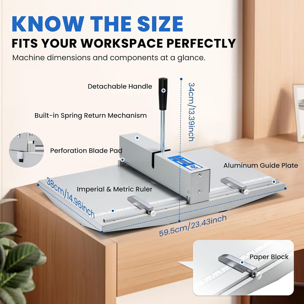 Mxmoonant 2 in 1 Manual Creasing & Perforating Machine 13.4''