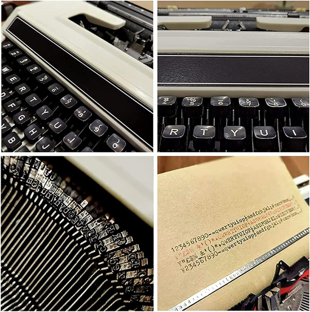 Classic Old Fashioned Manual Typewriter - Portable & Easy to Use - Includes Ribbon Set - Machinery Typewriter, kk321