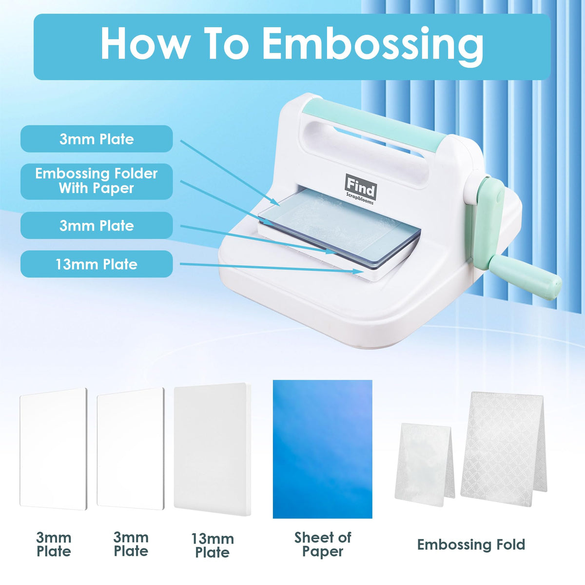 Die Cutting Machine for Card Making, Foldable Embossing Machine for Scrapbookingï¼DIY Paper Craft (Gift Box), 9" Opening