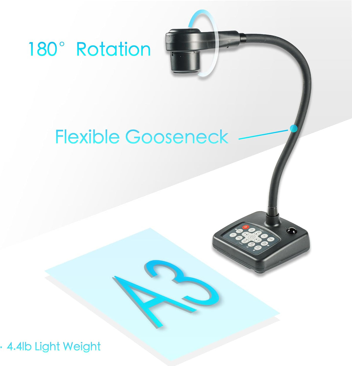 INEBIZ IB280 10x Optical Zoom Document Camera with HDMI/USB, Autofocus, LED Light, Professional Visual Communication Tool of Real-time Projection, Compact for Teachers in Classroom