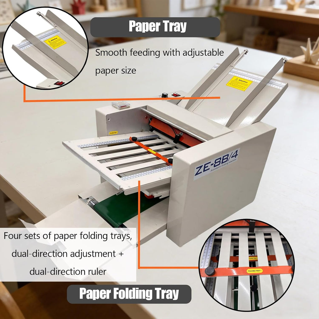 TECHTONGDA Automatic Paper Folding Machine 2"x3" up to 12"x27" Folded Size 110V