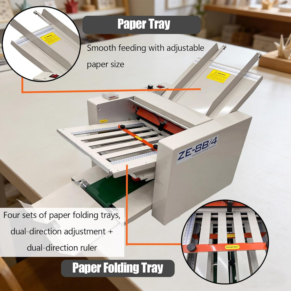 TECHTONGDA Automatic Paper Folding Machine 2"x3" up to 12"x27" Folded Size 110V