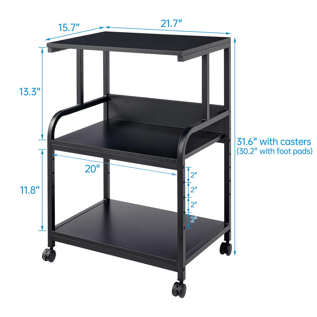 Fannova Printer Stand with Height Adjustable Storage Shelf for Home Office