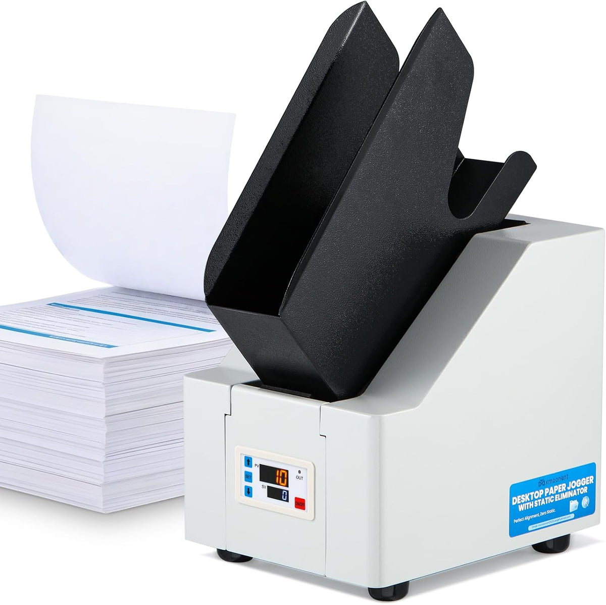 Mxmoonant Desktop Paper Jogger 500-Sheet Capacity, Alignment Paper Finisher
