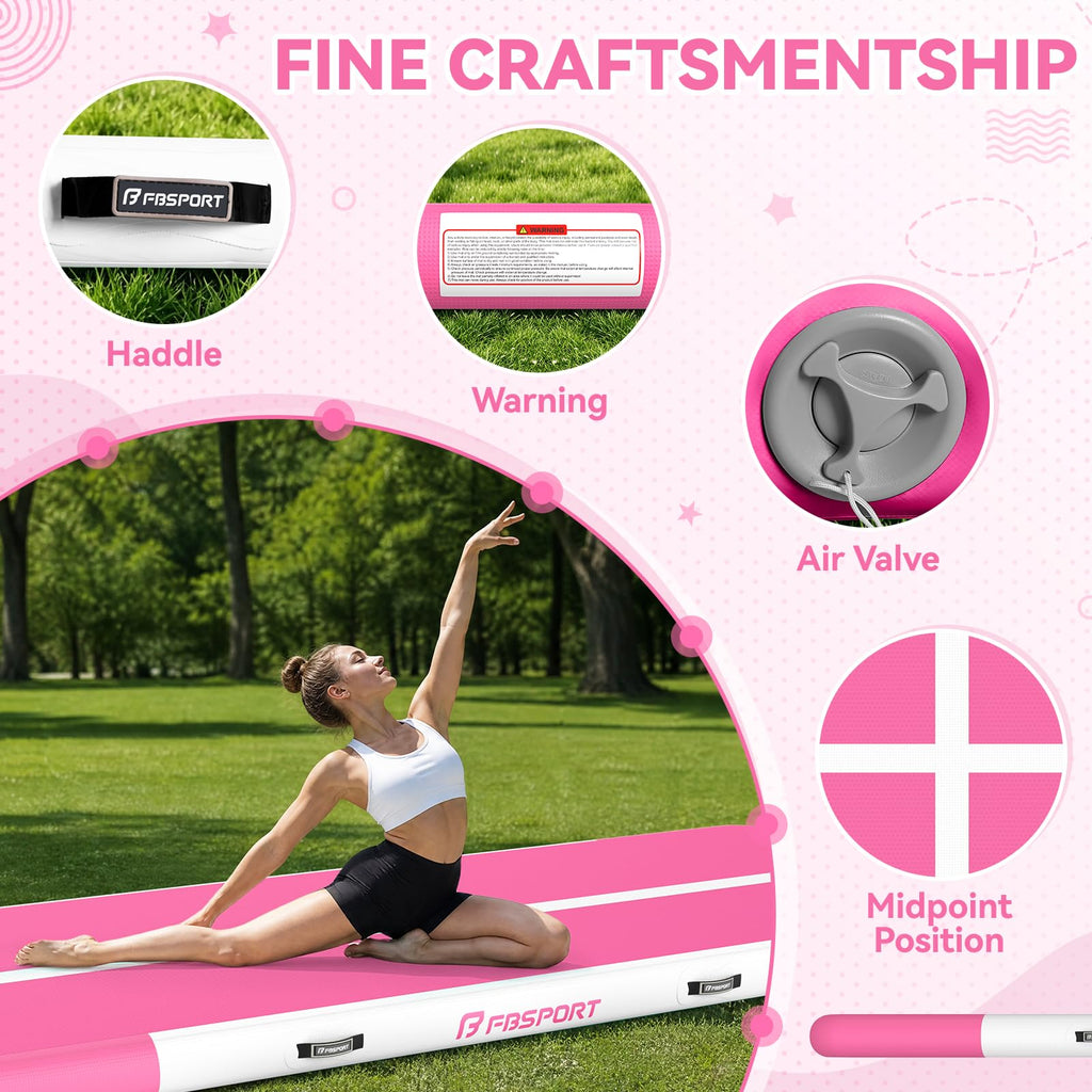 FBSPORT 6.6ft/10ft/13ft/16ft/20ft Inflatable Air Gymnastics Training Mat