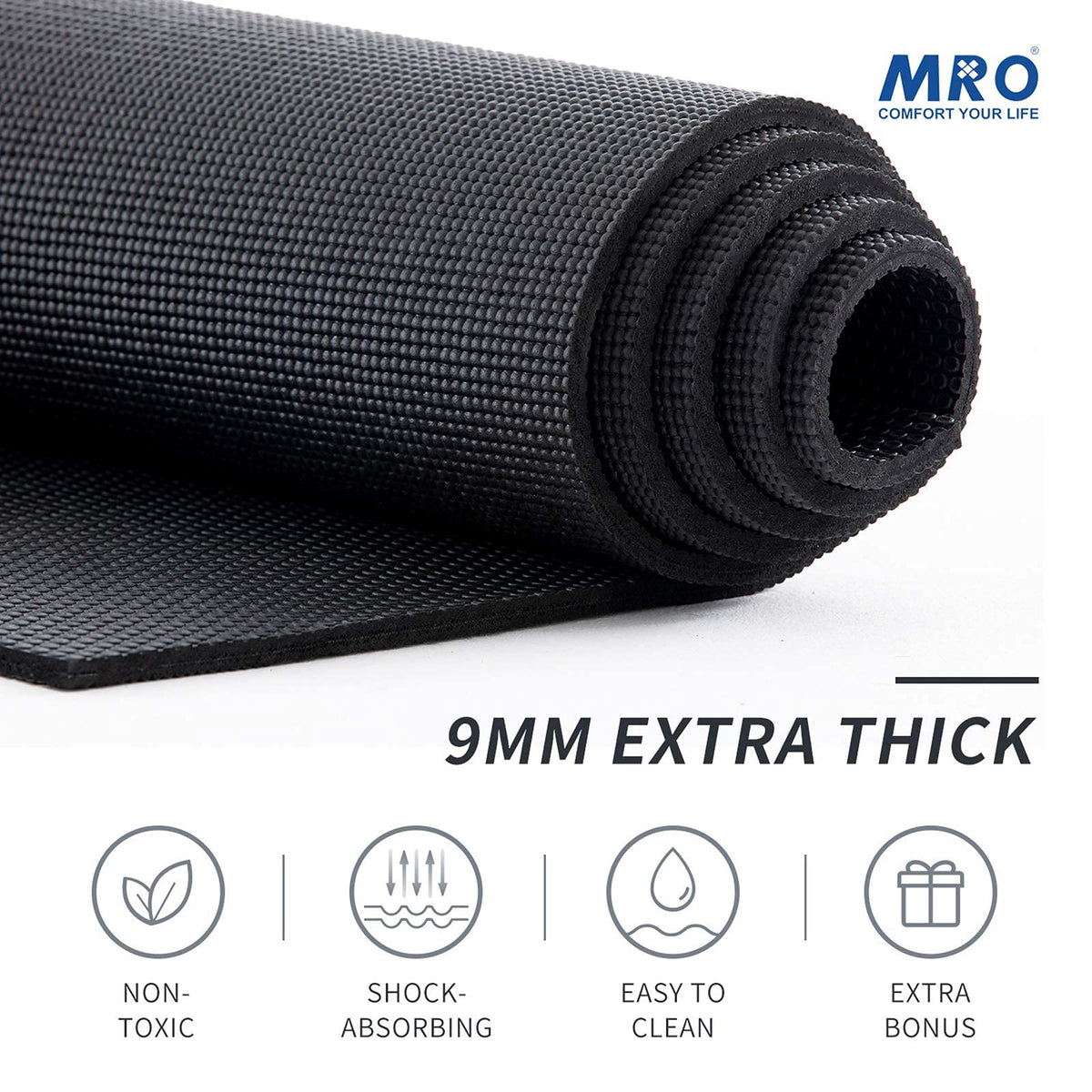 MRO Extra Large Yoga Mat, 12'x6'/9'x6'/7'x5'/6'x4' (9MM)
