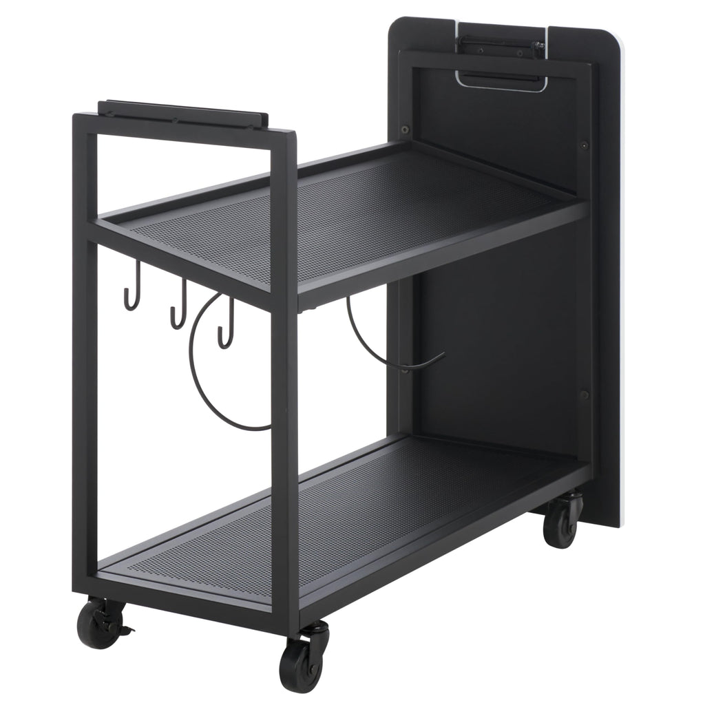 SEI Furniture - Sidekick Sport Equipment Rolling Rack - Transitional Design, Metal and Wood - Ideal for Bedroom, Living Room (HZ0123)