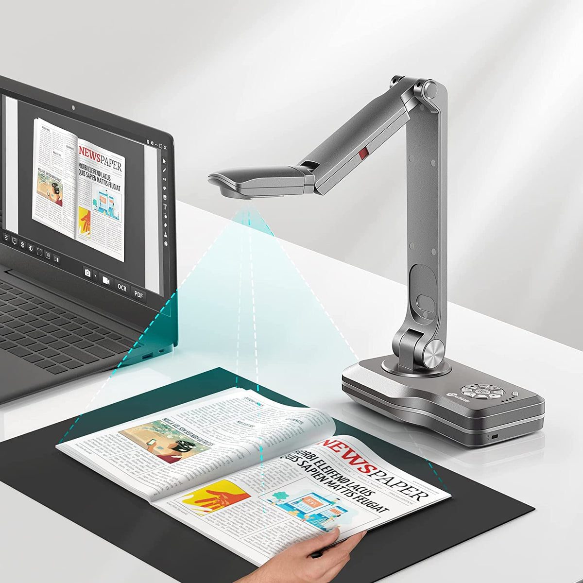 JOYUSING V500-4k VGA/HDMI/USB Three Mode 13MP Document Camera, OCR for Windows, Compatible with Real-time Projection, Web Conferencing, Distance Learning, Remote Teaching - Mac, Windows