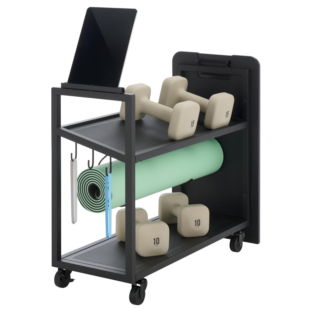 SEI Furniture - Sidekick Sport Equipment Rolling Rack - Transitional Design, Metal and Wood - Ideal for Bedroom, Living Room (HZ0123)