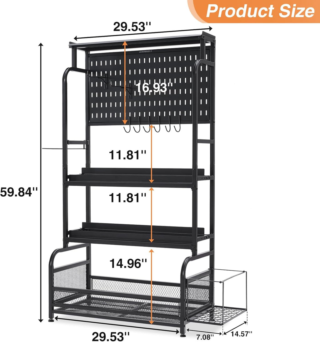 Lauren&Harold 56'' Taller Home Gym Storage Organizer with Hanging Board