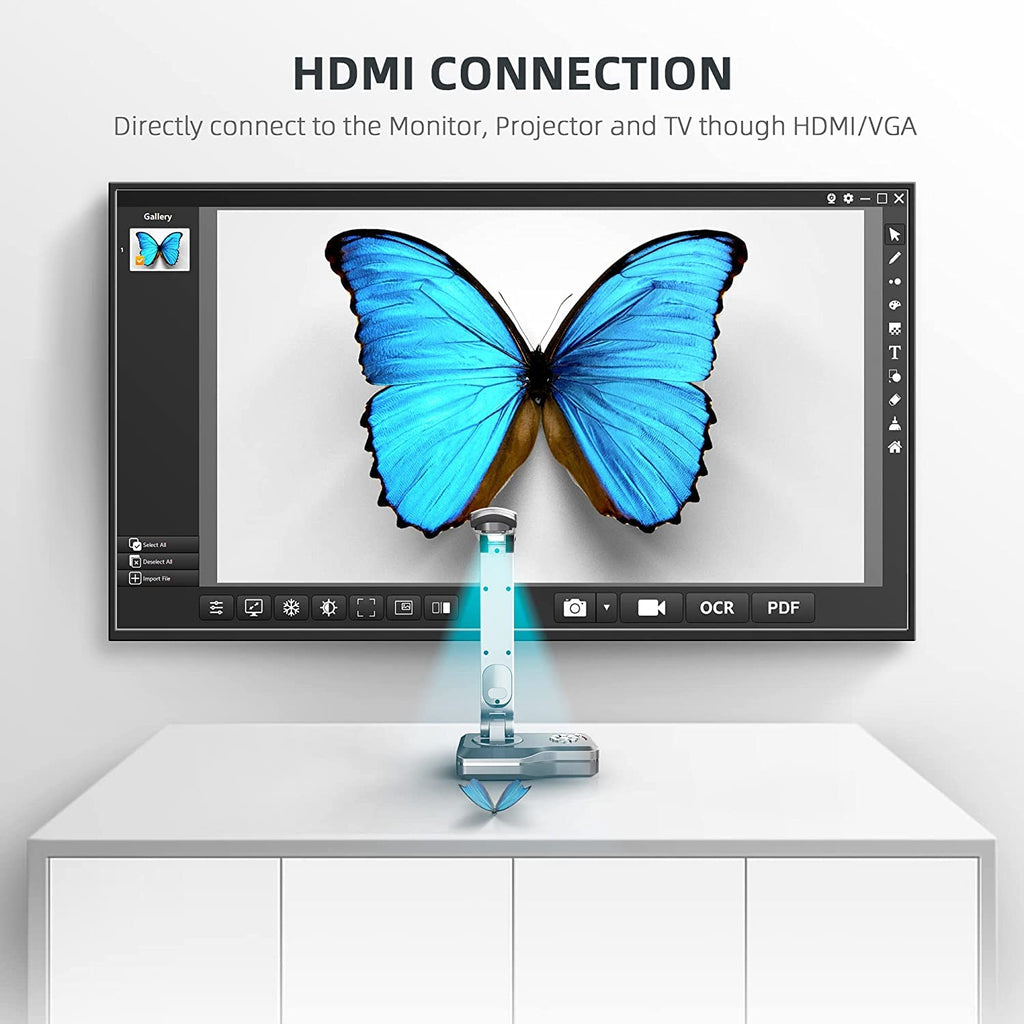 JOYUSING V500-4k VGA/HDMI/USB Three Mode 13MP Document Camera, OCR for Windows, Compatible with Real-time Projection, Web Conferencing, Distance Learning, Remote Teaching - Mac, Windows