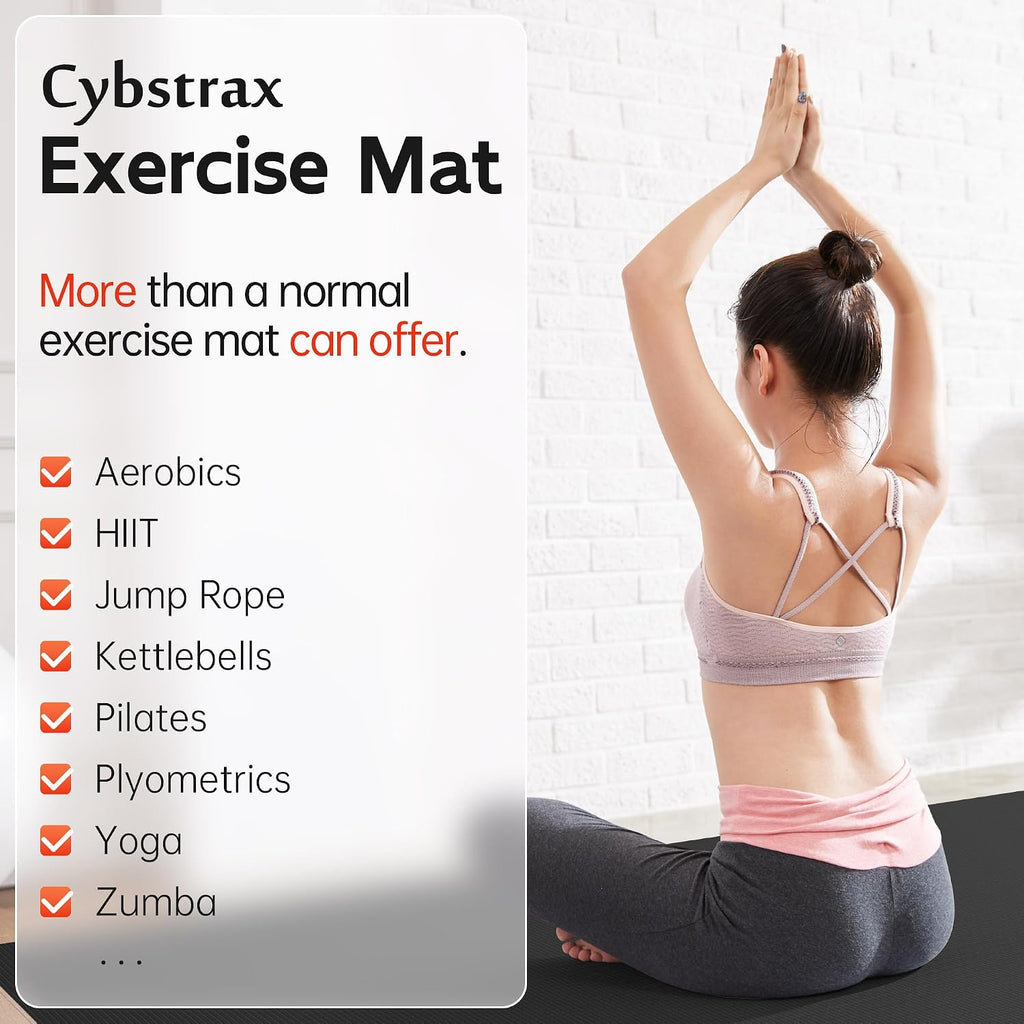Extra Large Exercise Mat, 10â x 6'/ 8â x 6â/ 7â x 5â/ 6â x 4â- 7MM Thick Workout Mat for Home Gym, High-Density Gym Mat for Home Gym Floor, Non Slip Large Yoga Mat
