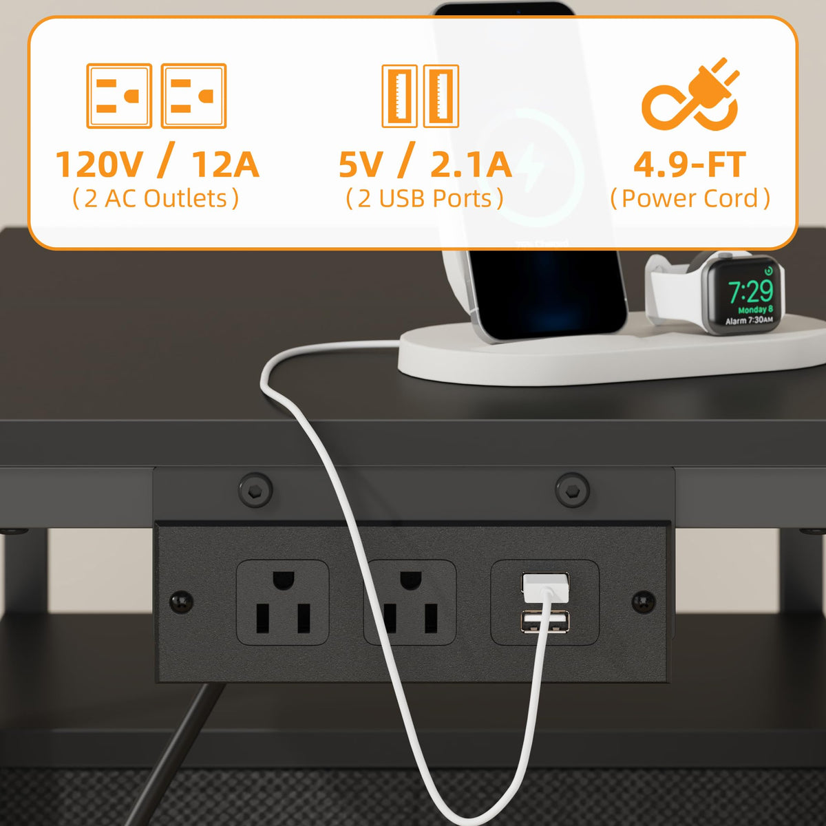 YAOHUOO Printer Stand with Power Outlet/Drawers, Printer and Shredder Stand