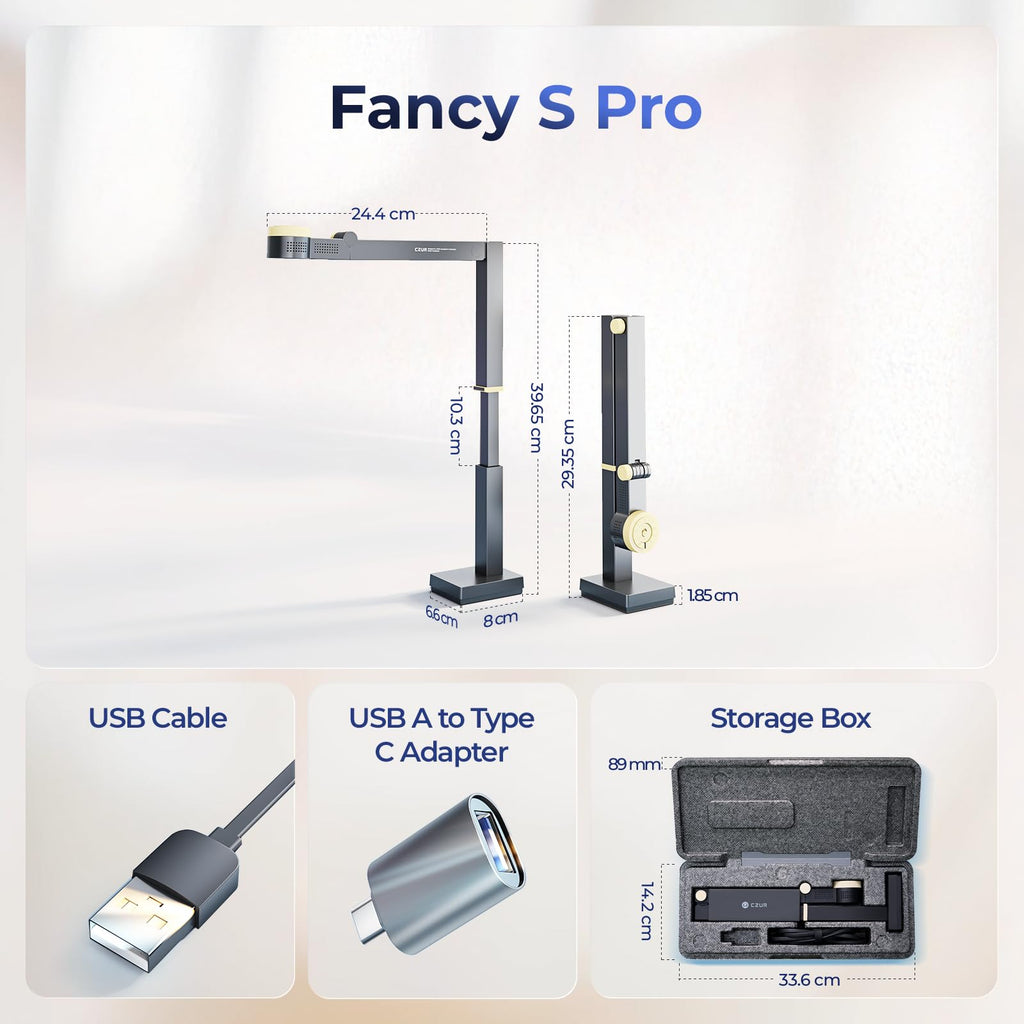 CZUR Fancy Pro 8MP USB Document Camera for Teacher - Black
