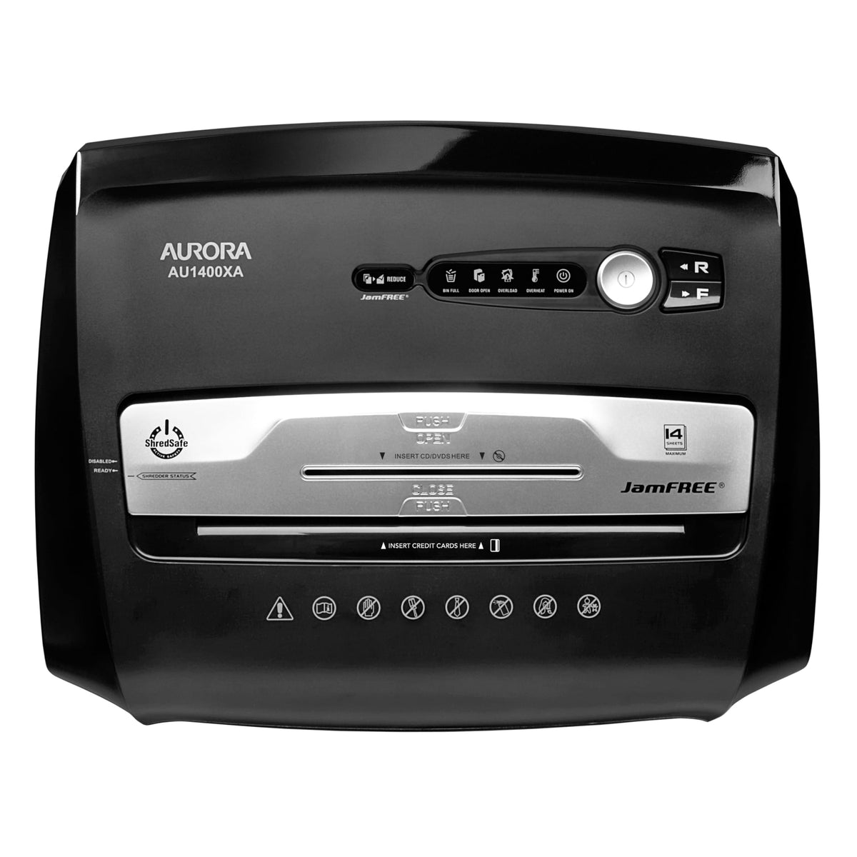 Aurora AU1270XB Professional Grade 12-Sheet Security P-4 Cross-Cut Paper and Credit Card/ 20 Minutes Continuous Run Time Shredder