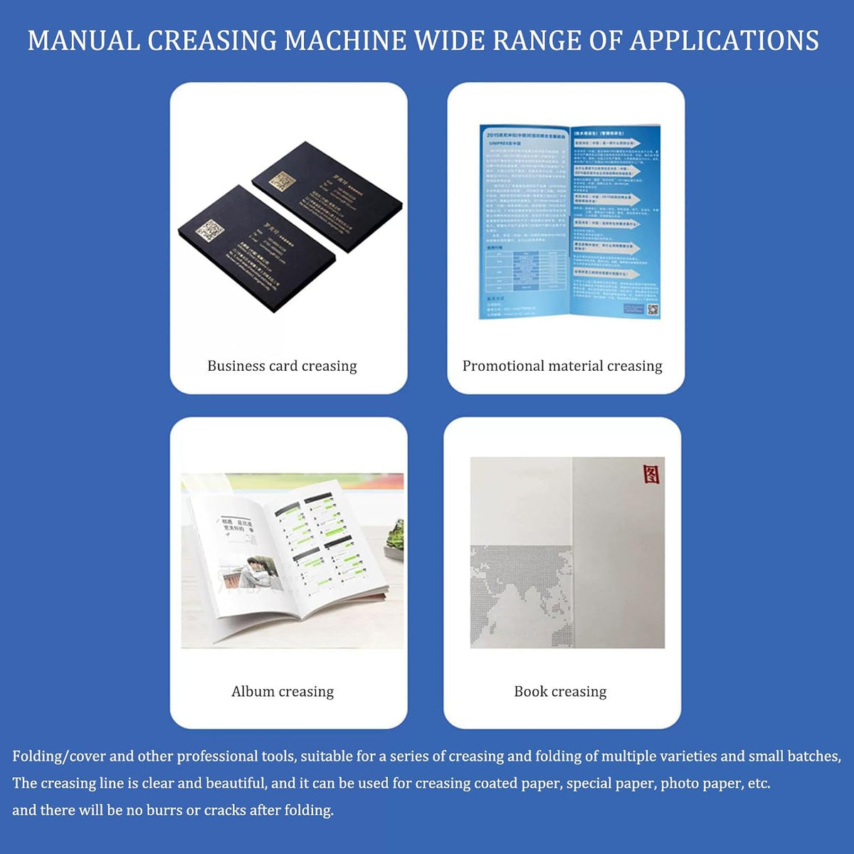 Creaser Scorer Manual Paper Creaser Creasing Machine Extended Positioning Block Paper Folder Folding Machine with 2 Magnet Backs - Heavy Duty A4 Paper Card Folder Scoring Tool for Office