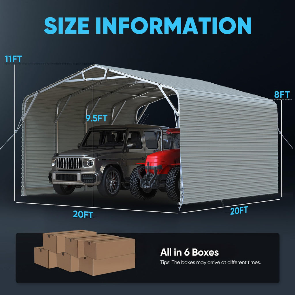 Quictent 14x25x15 FT RV Metal Carport, Heavy Duty Reinforced Steel Shelter with Side Panel, Extra Tall Outdoor Garage Canopy for RV, Boat, Truck and Farm Equipment