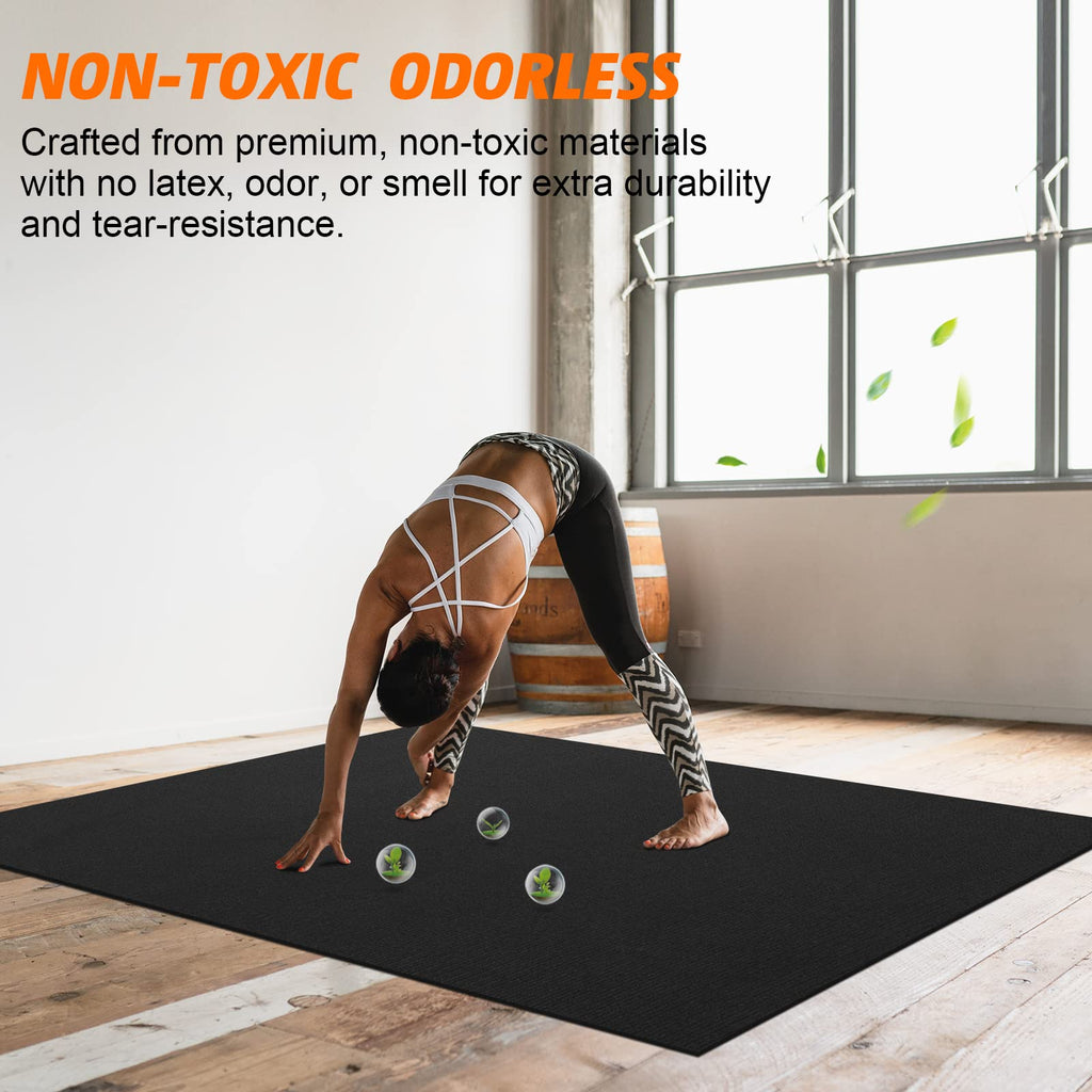 Large Exercise Mat 8'x5'|12'x6'|10'x6'|6'x4'|6'x2' Workout Mat for Home Gym Mats Exercise Heavy Duty Gym Flooring Fitness Mat Large Yoga Mat Cardio Mat for Weightlifting, Jump Rope, MMA, Shoe-Friendly