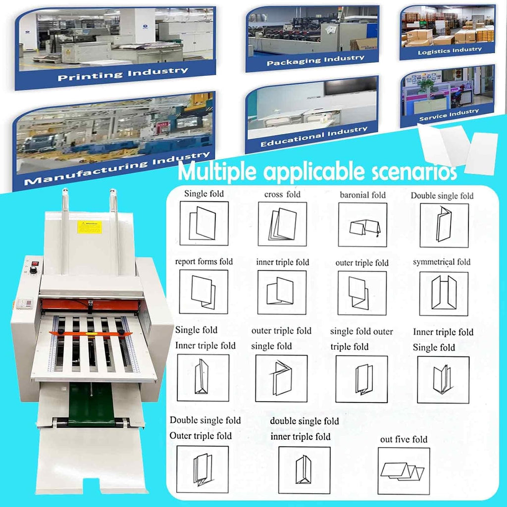 Automatic Paper Folding Machine, Electric Paper Folder with 4 Trays