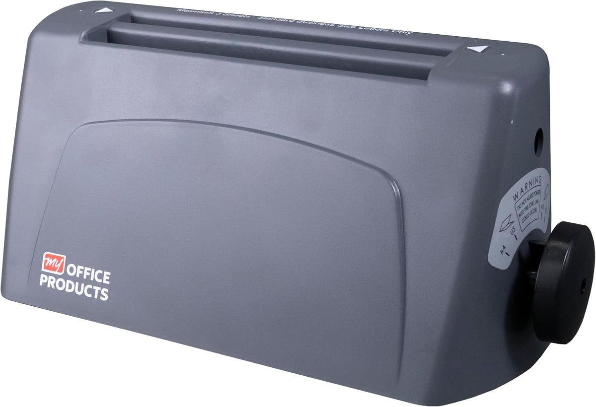 P6500 My Office Products Desktop Paper Folder Folding Machine; Letter or Half Fold; Sets of 1-3 Sheets, 8.5 x 11 Inches, 18 to 24 Pounds Bond Paper, 68 to 90 GSM; 1800 Sheets per Hour
