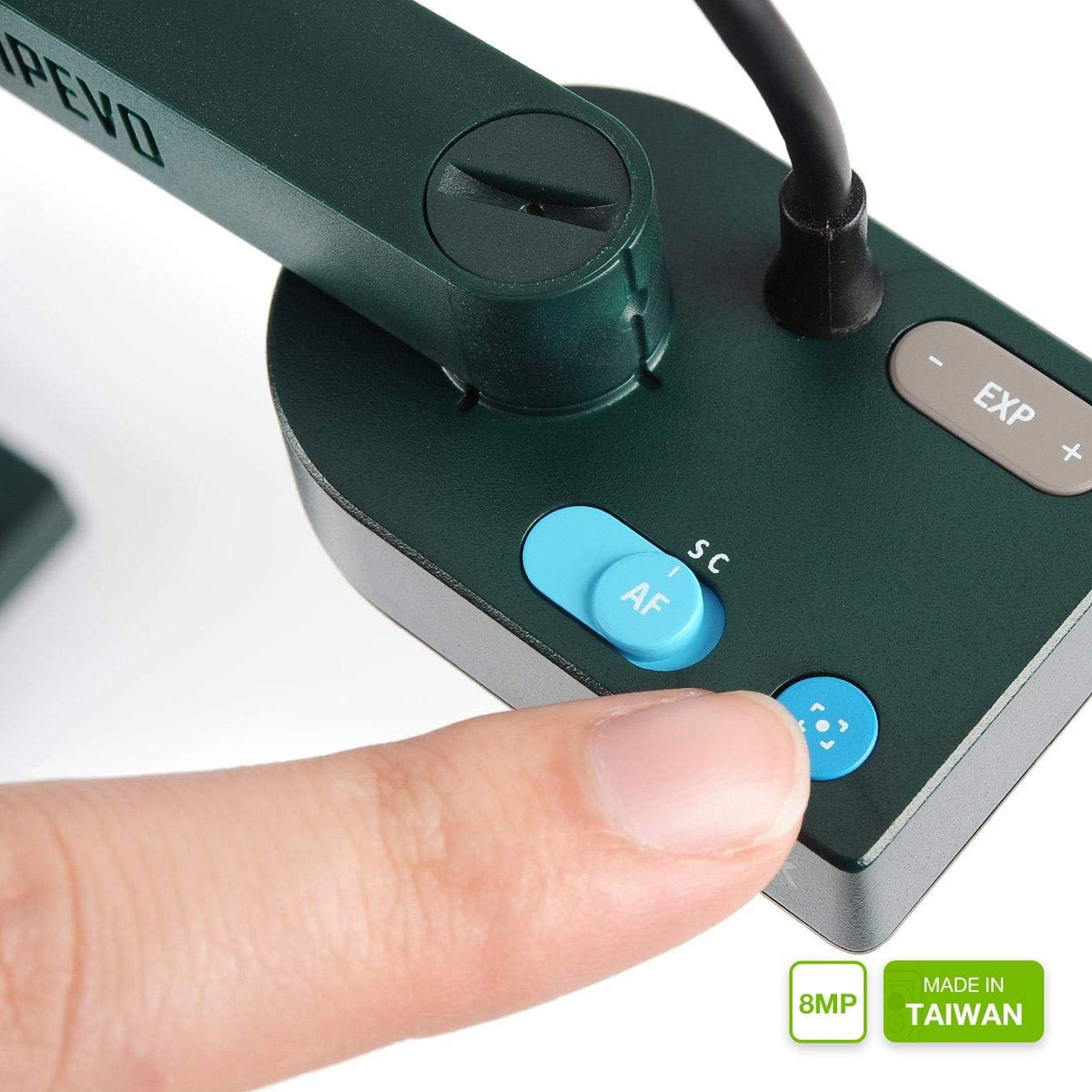 IPEVO V4K Ultra High Definition 8MP USB Document Camera â Mac OS, Windows, Chromebook Compatible for Live Demo, Web Conferencing, Distance Learning, Remote Teaching, Green