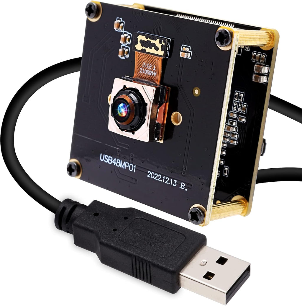 ELP 48MP Fast Autofocus USB Camera Module with 70degree No Distortion Lens for Computer Mini UVC USB2.0 Industrial Webcam Board 8000 * 6000 USB with Camera for Laptop PC Raspberry pi Jetson Nano