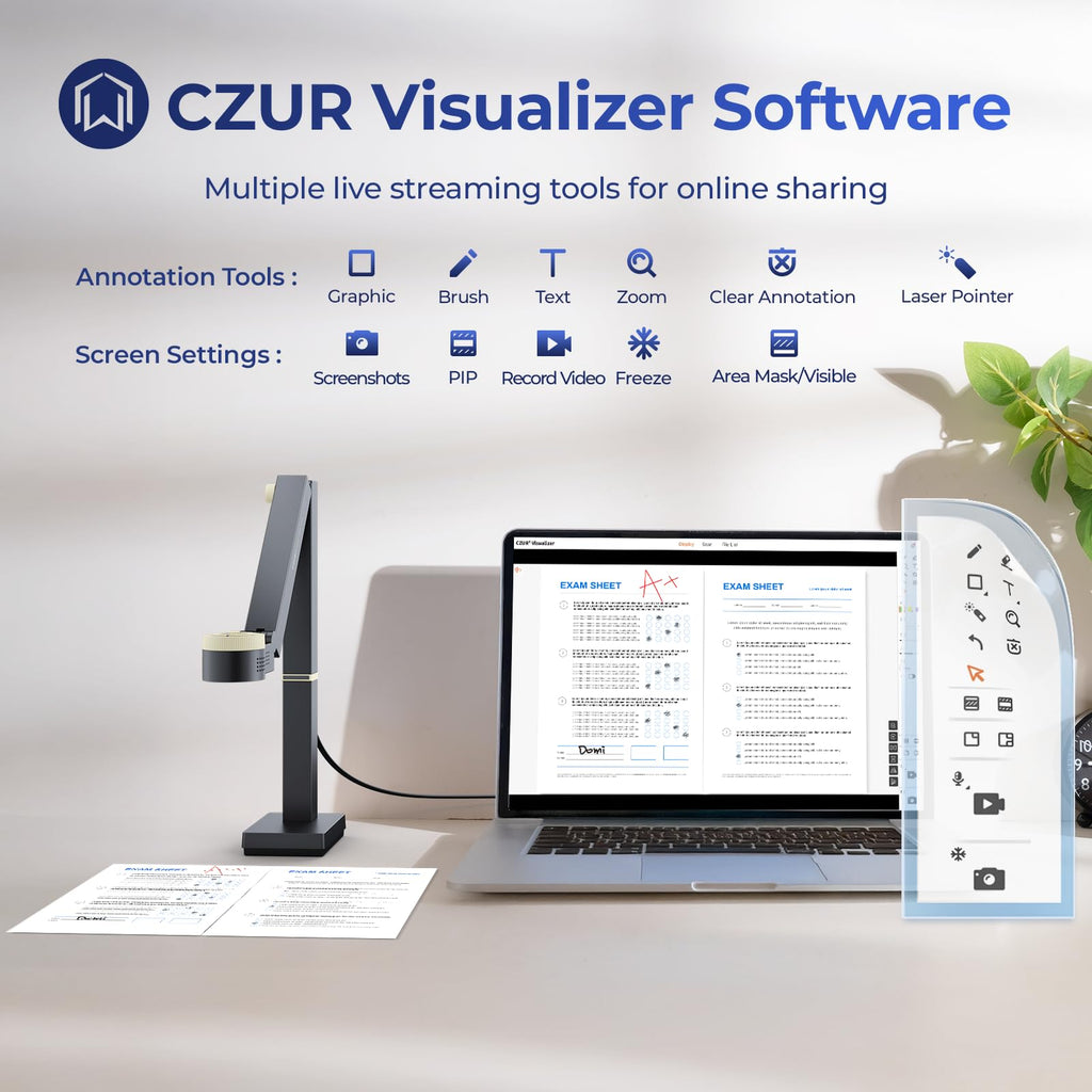 CZUR Fancy Pro 8MP USB Document Camera for Teacher - Black