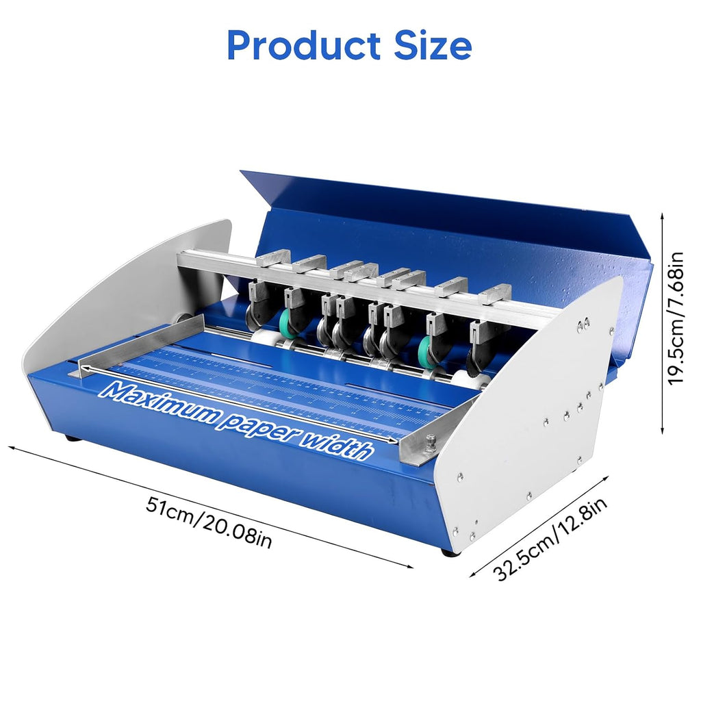 Electric Creasing Folding Machine 3-in-1 110V 460mm with Scale Ruler