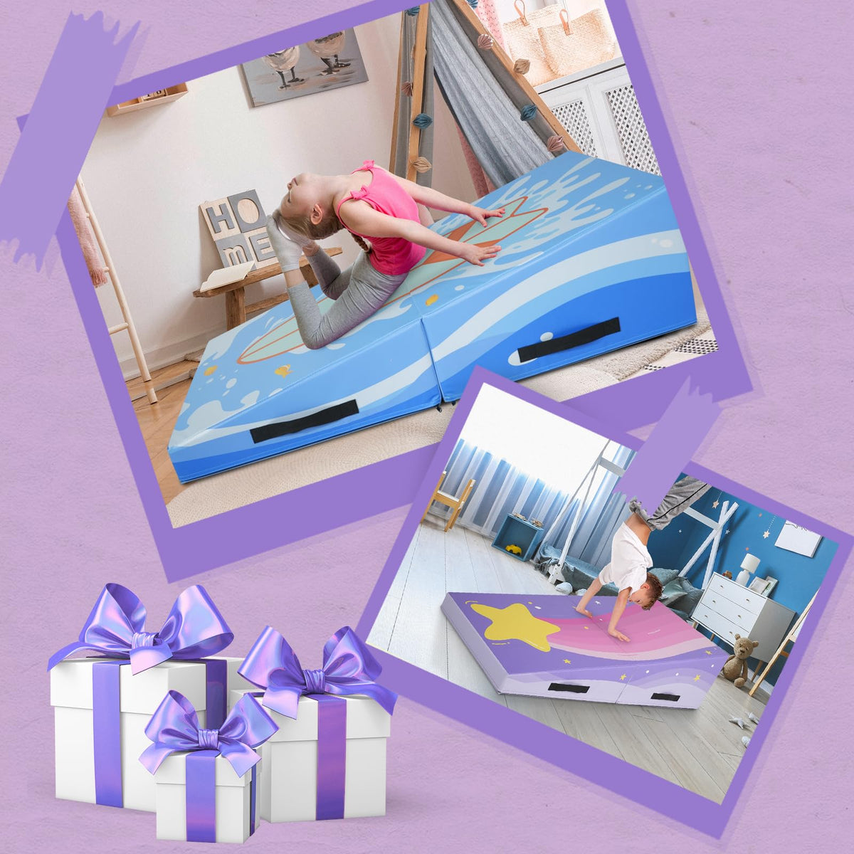 Kangaroo Hoppers Gymnastics Cheese Wedge Mat for Kids Ages 1-12