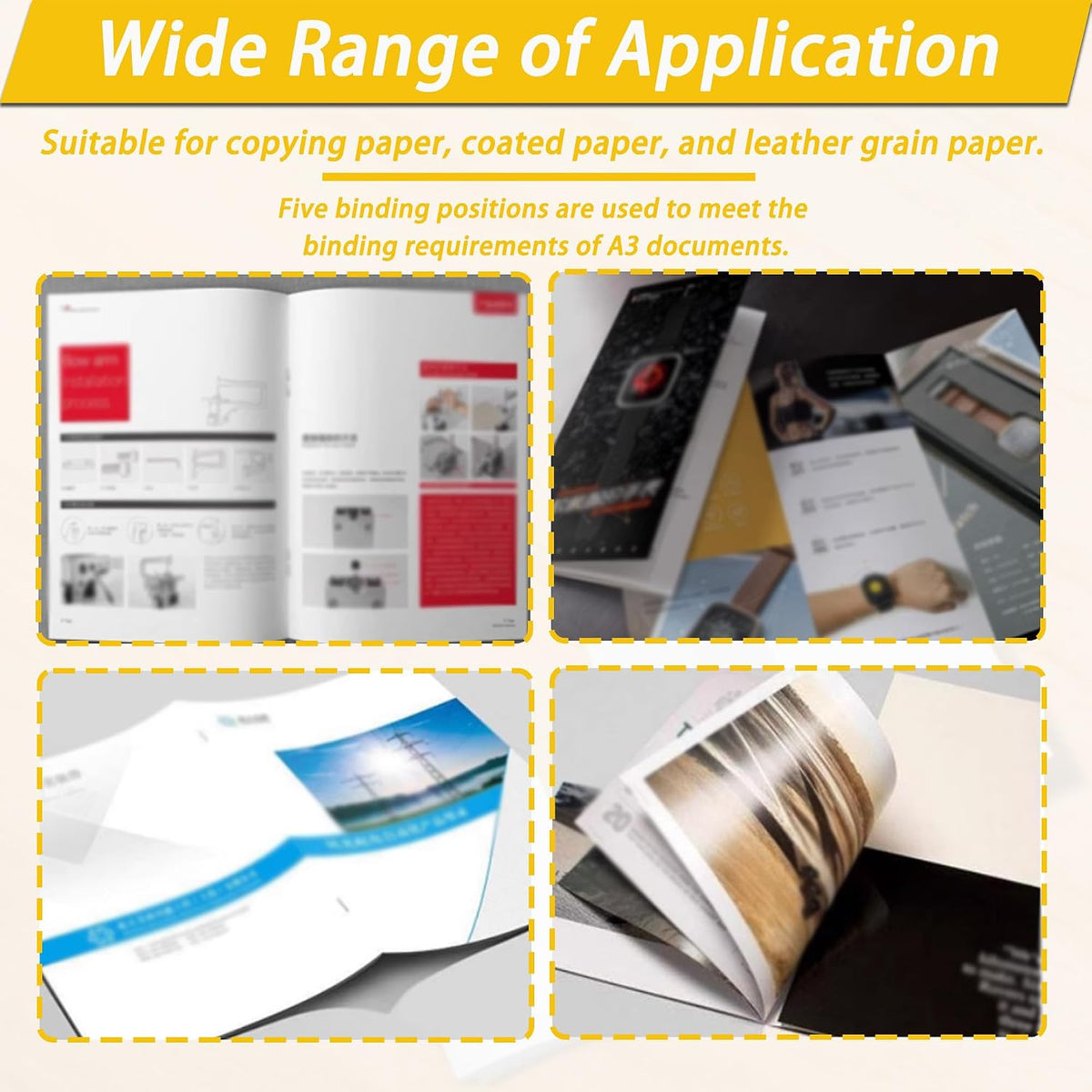 Automatic Booklet Maker & Folding Machine 110V Professional Desktop Booklet Stapler 17 Sheet 80G Paper Capacity 5 Stapling Positions Dual Action Binding Folding for Book and Paper