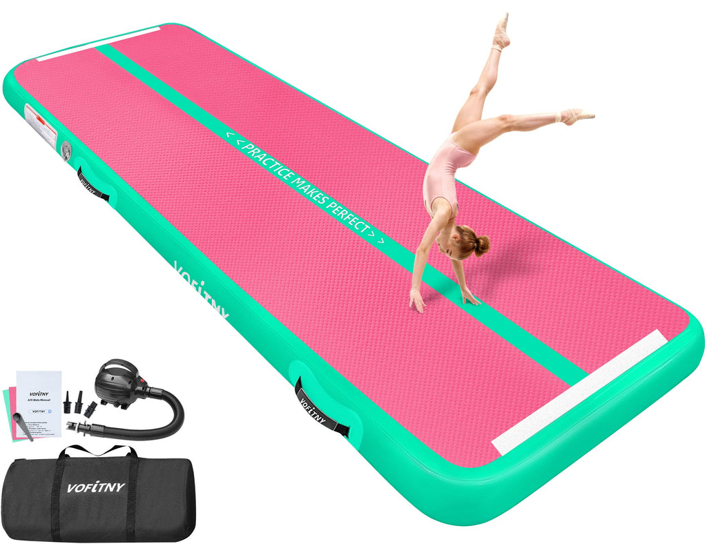 VOFiTNY Inflatable Gymnastics Air Mat Tumble Track with Pump for Training
