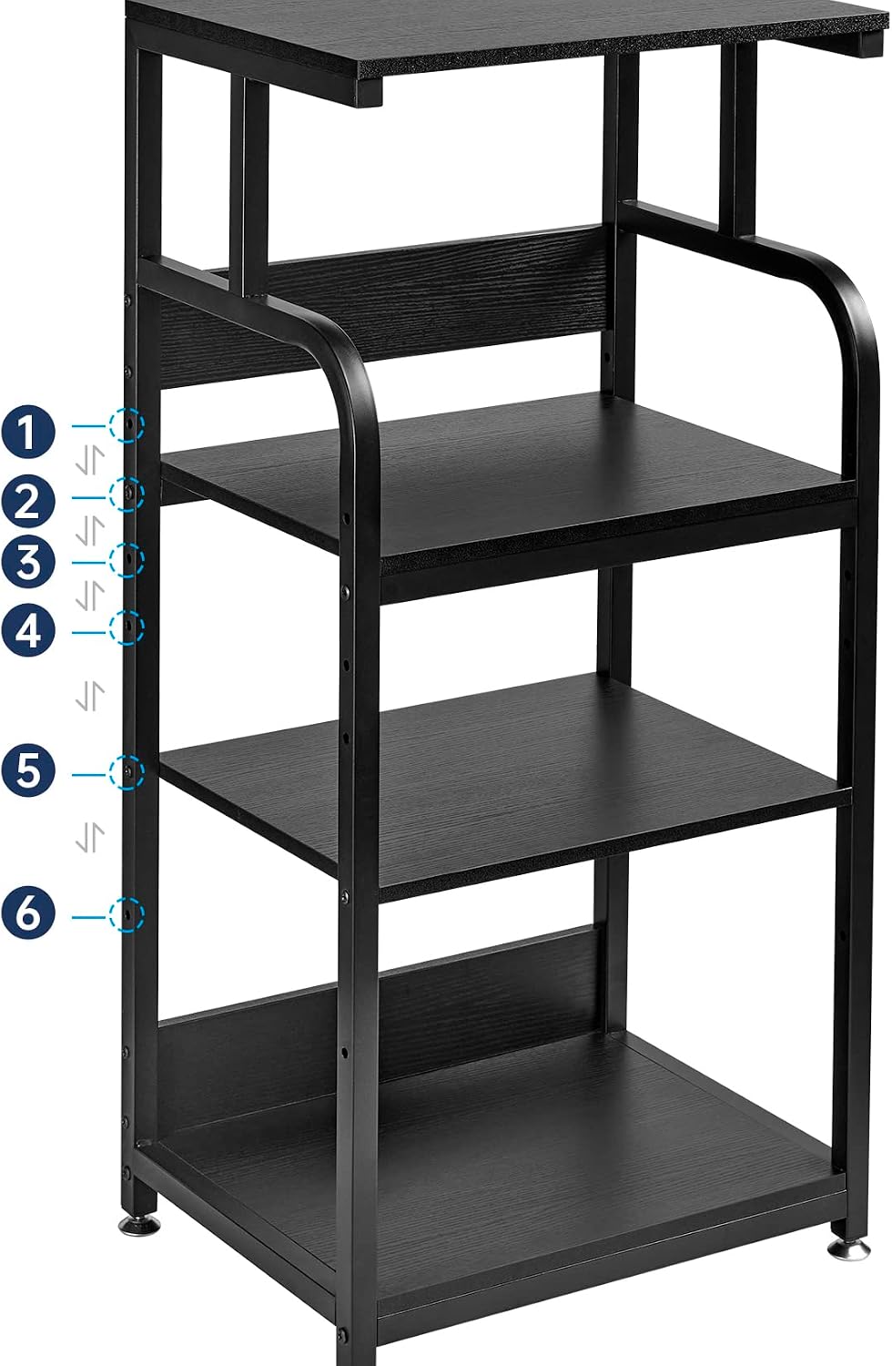 Fannova 4 Tier Tall Printer Stand with Height Adjustable Storage Shelf