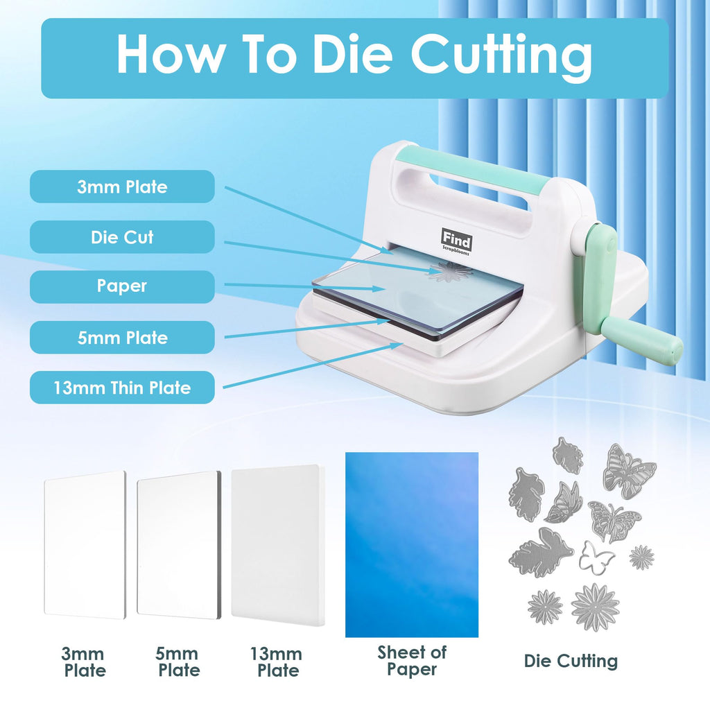 Die Cutting Machine for Card Making, Foldable Embossing Machine for Scrapbookingï¼DIY Paper Craft (Gift Box), 9" Opening