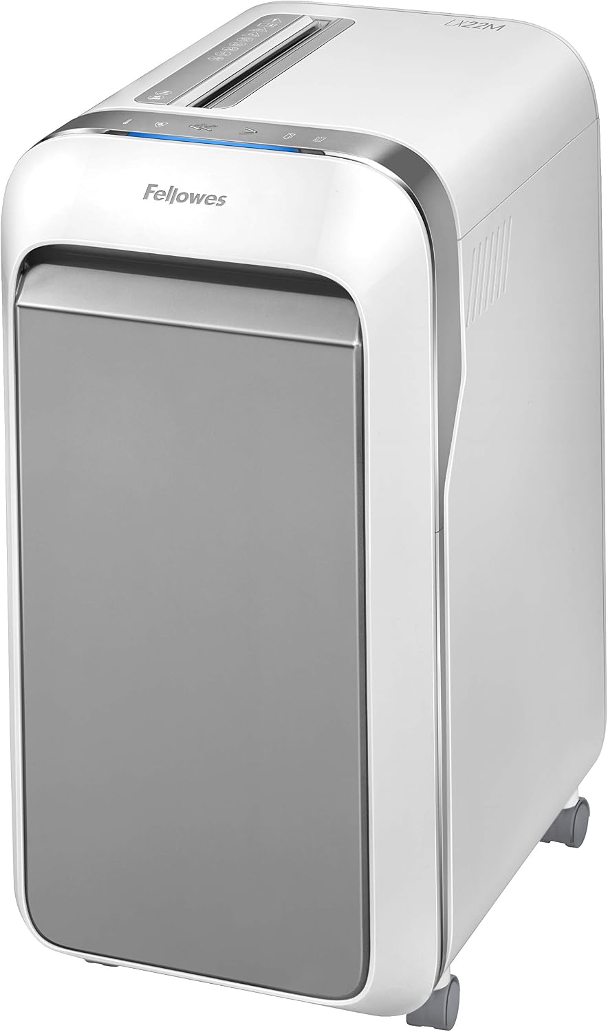 Fellowes LX22M 20 Sheet P-4 Micro-Cut, Heavy Duty Paper Shredder for Office, 100% Jam Proof (White) & Powershred Performance Shredder Oil, 12 oz. Extended Nozzle Bottle (35250)