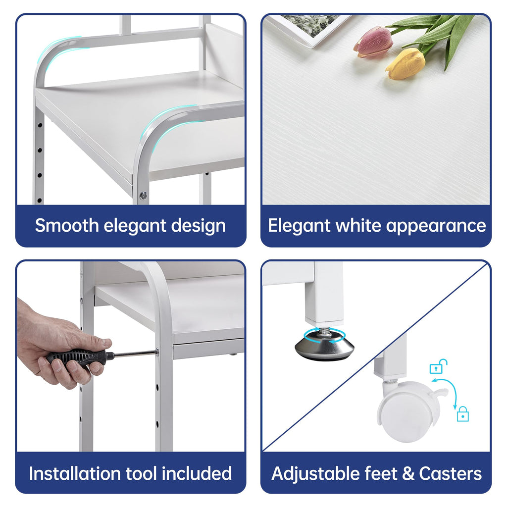 Fannova Printer Stand with Height Adjustable Storage Shelf for Home Office